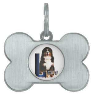 Placa Para Mascotas Bernese Mountain Dog Love
