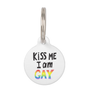 Placa Para Mascotas Bésame, soy gay