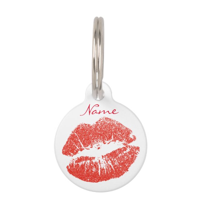 Placa Para Mascotas Besando los labios rojos Thunder_Cove (Reverso)