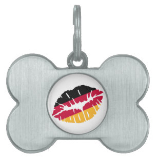 Placa Para Mascotas Beso de la bandera de Alemania