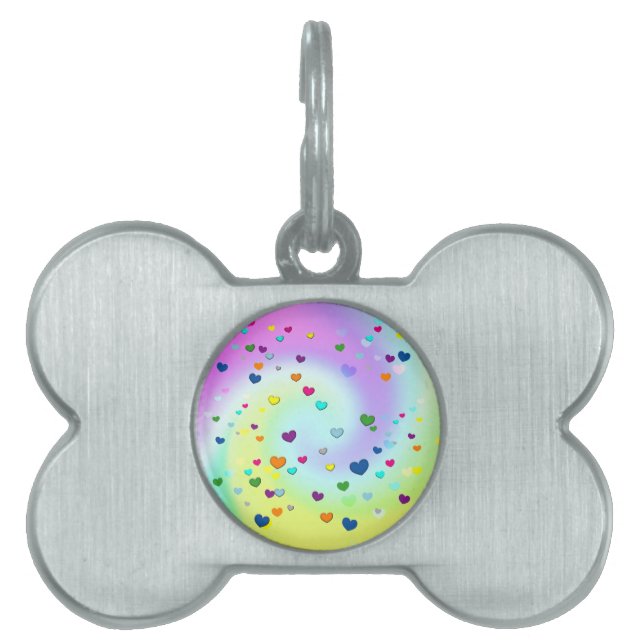 Placa Para Mascotas bff ~ corazones (Frente)