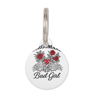 Placa Para Mascotas Bgm Bad Chica II Classic - Skeleton Heart Hands