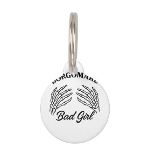 Placa Para Mascotas Bgm Mala Chica - Manos del corazón esqueleto