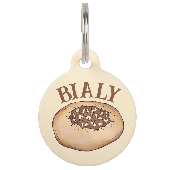 Placa Para Mascotas Bialy Jewish Bakery Onion Bread Poland Food (Anverso)