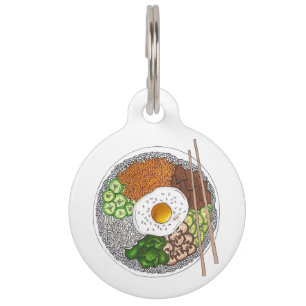 Placa Para Mascotas Bibimbap Cocina coreana Cocina Cocina Rice Huevo D