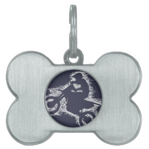 Placa Para Mascotas BICI de la SUCIEDAD (garabato blanco)