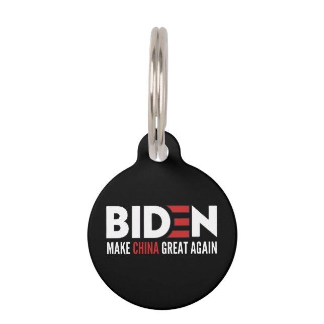 Placa Para Mascotas biden Make China Great Again (Anverso)