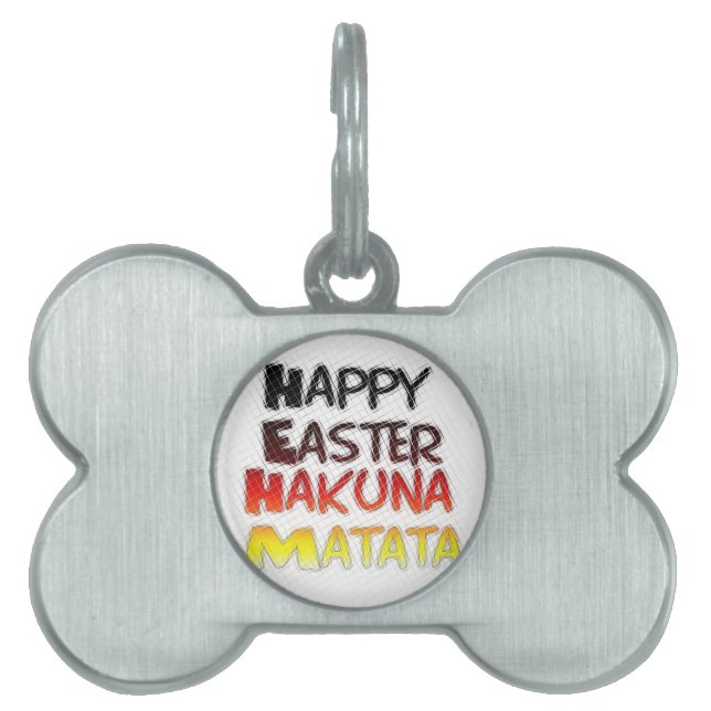 Placa Para Mascotas Bienaventurada temporada navideña Hakuna Matata (Frente)