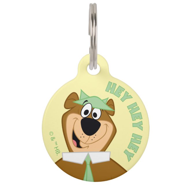 Placa Para Mascotas Bienvenida del oso Yogi (Anverso)