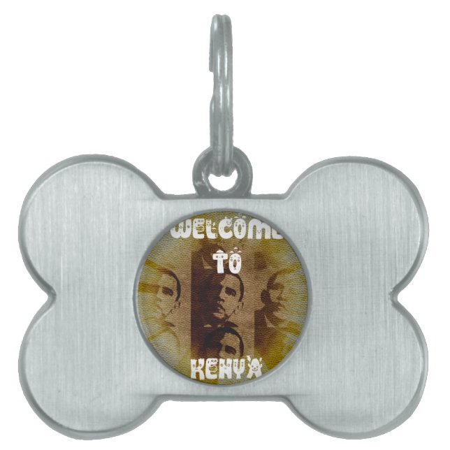 Placa Para Mascotas Bienvenidos a Kenia (Frente)