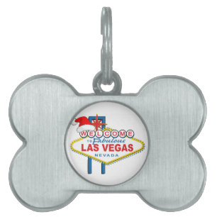 Placa Para Mascotas Bienvenidos a los fabulosos Navidades de Las Vegas