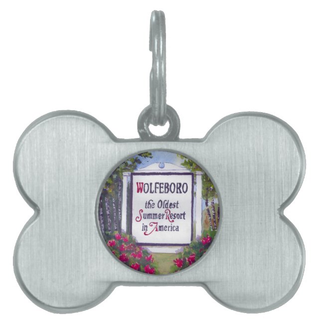 Placa Para Mascotas Bienvenidos al Rótulo Wolfeboro NH (Frente)
