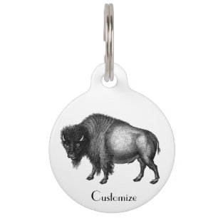 Placa Para Mascotas Big Bison Buffalo Thunder_Cove 