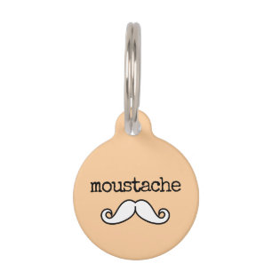 Placa Para Mascotas Bigote Divertido