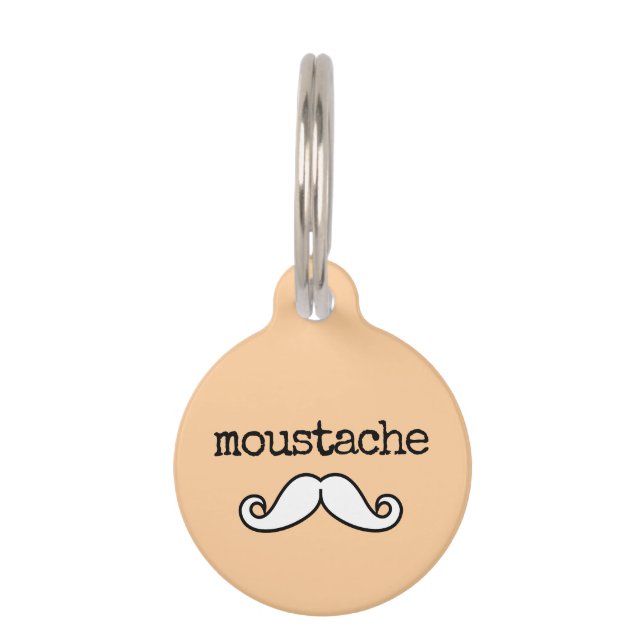 Placa Para Mascotas Bigote Divertido (Anverso)