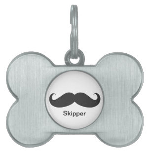 Placa Para Mascotas bigote divertido