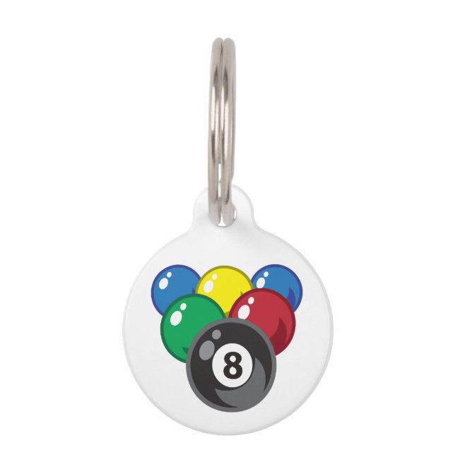 Placa Para Mascotas Billiard Balls (Anverso)