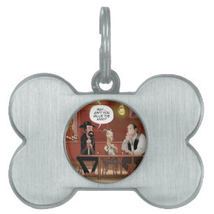 Placa Para Mascotas ¿Billy The Kid? Dibujo divertido de cabra