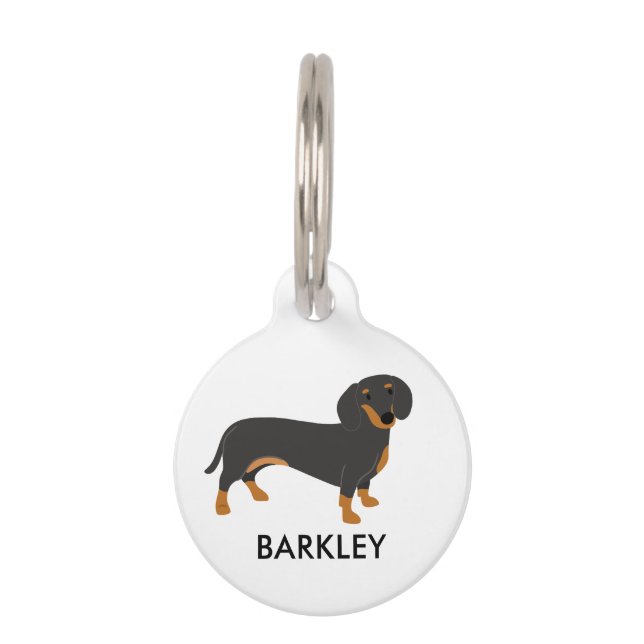 Placa Para Mascotas Black and Tan Dachshund (Anverso)