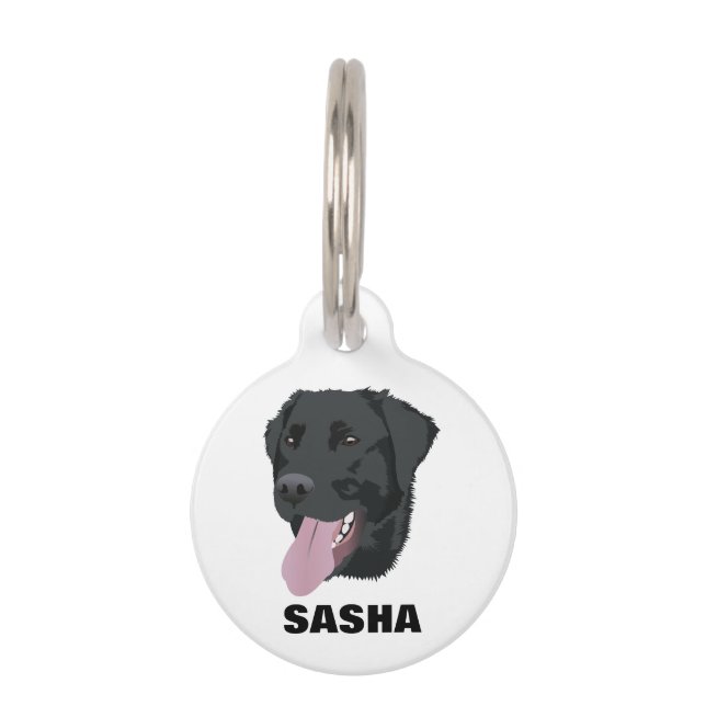Placa Para Mascotas Black Lab personalizado (Anverso)