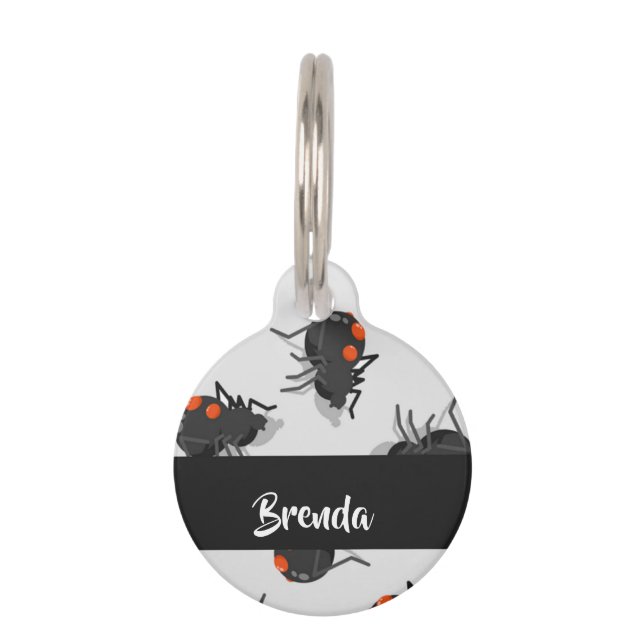 Placa Para Mascotas Black widow spider pattern (Anverso)