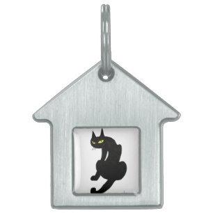 Placa Para Mascotas Blanco de CAT NEGRO