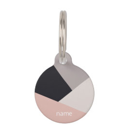 Placa Para Mascotas Bloque geométrico elegante moderno elegante del