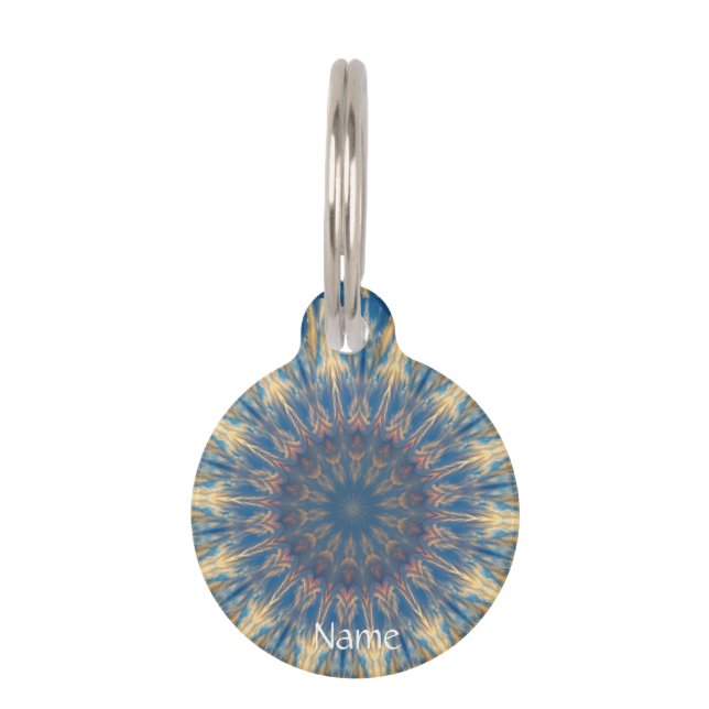 Placa Para Mascotas Blue Chakra Kaleidoscope Thunder_Cove (Anverso)