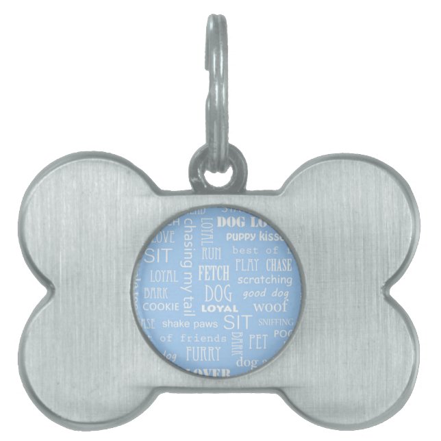 Placa Para Mascotas Blue Dog Lover Sayings (Frente)