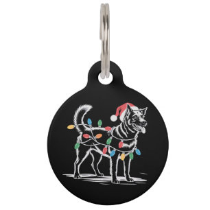 Placa Para Mascotas Blue Heeler festivo perro de ganado navidad vacaci