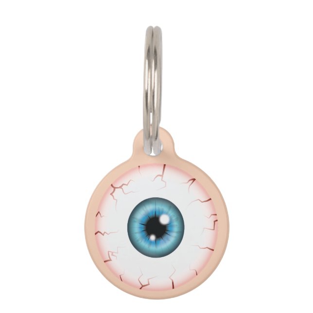 Placa Para Mascotas Blue Iris Eyeball Bloodshot Eye Halloween Eyeball (Anverso)