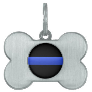 Placa Para Mascotas Blue Line fino
