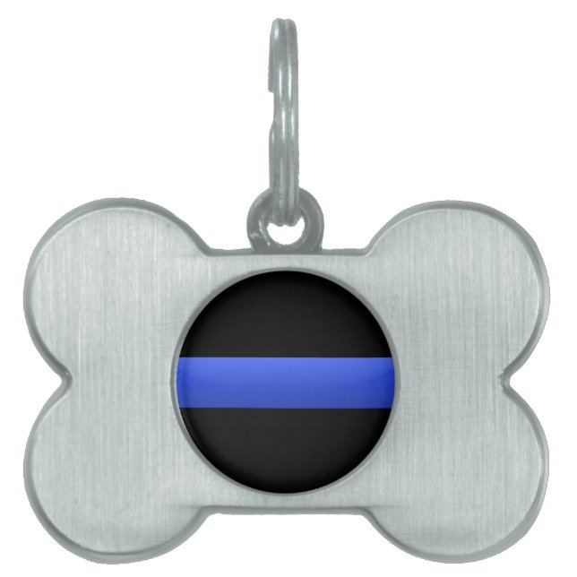 Placa Para Mascotas Blue Line fino (Frente)