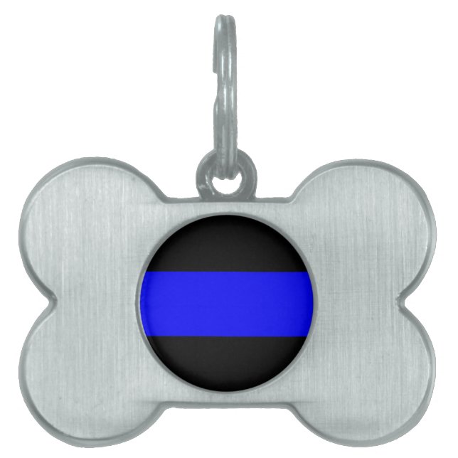Placa Para Mascotas Blue Line fino (Frente)