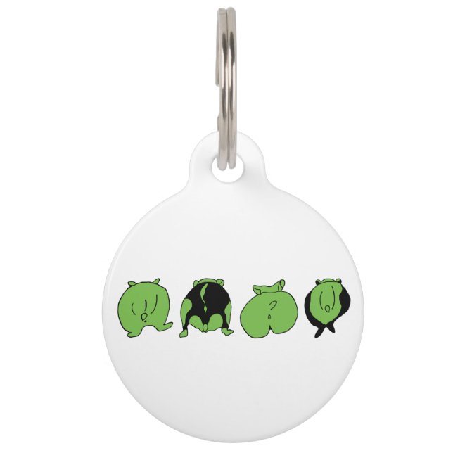Placa Para Mascotas Bocas de Hamster Verde (Anverso)