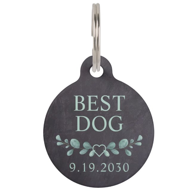 Placa Para Mascotas Boda de Mascota Rústico Perro Personalizado (Anverso)