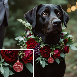 Placa Para Mascotas Boda de Otoño del Zorro Juguetón