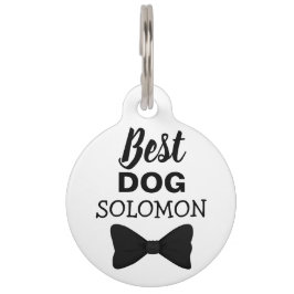 Placa Para Mascotas Boda mascota de perro elegante bowtie negra