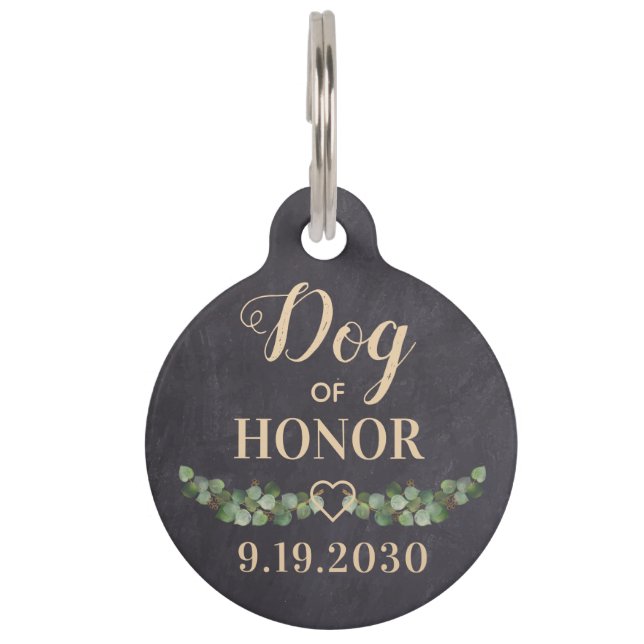 Placa Para Mascotas Boda Mascota Personalizada Perro De Honor (Anverso)