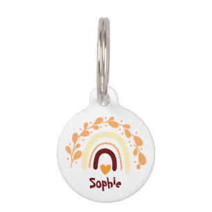 PLACA PARA MASCOTAS BOHO ARCOÍRIS LINDOS