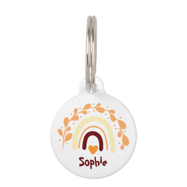 PLACA PARA MASCOTAS BOHO ARCOÍRIS LINDOS (Anverso)