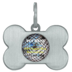 Placa Para Mascotas Bola de espejo del disco