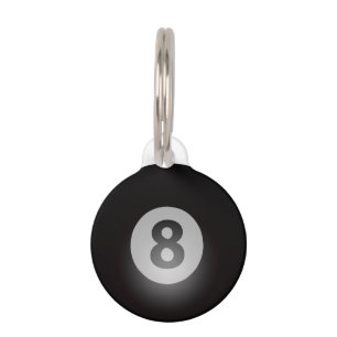 Placa Para Mascotas Bola de la bola de billar ocho