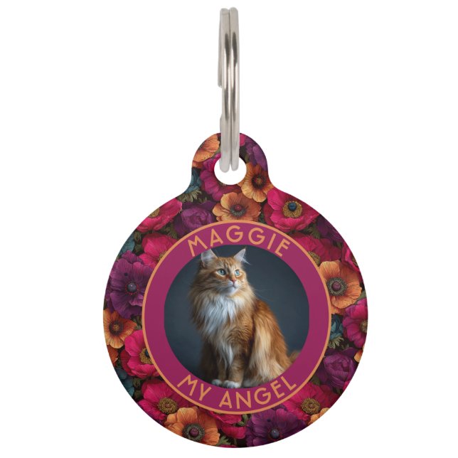 Placa Para Mascotas Bold Pet Lover Gift Anemone Print (Anverso)