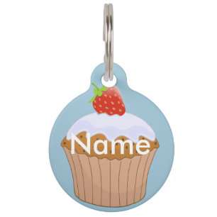 Placa Para Mascotas Bollo de la fresa