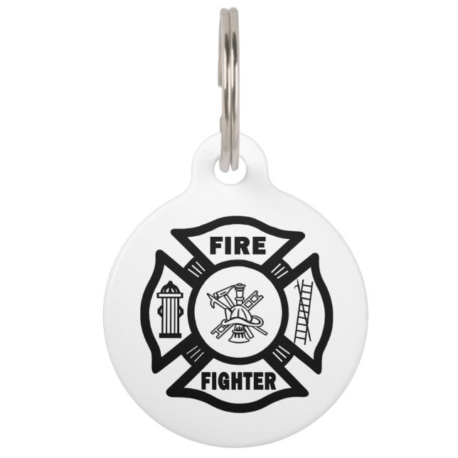 Placa Para Mascotas Bombero (Anverso)