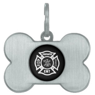 Placa Para Mascotas Bombero EMT