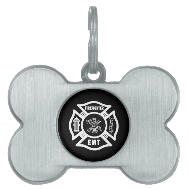 Placa Para Mascotas Bombero EMT (Frente)