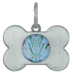 Placa Para Mascotas Bonito Aqua Blue Amazon Floral Motif Art