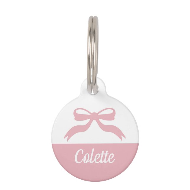 Placa Para Mascotas Bonito Bow (Anverso)